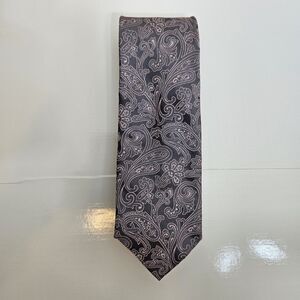 MICHAEL KORS Men's Tie Necktie Paisley Pattern 100% Silk Tie Purple Geometric 3"